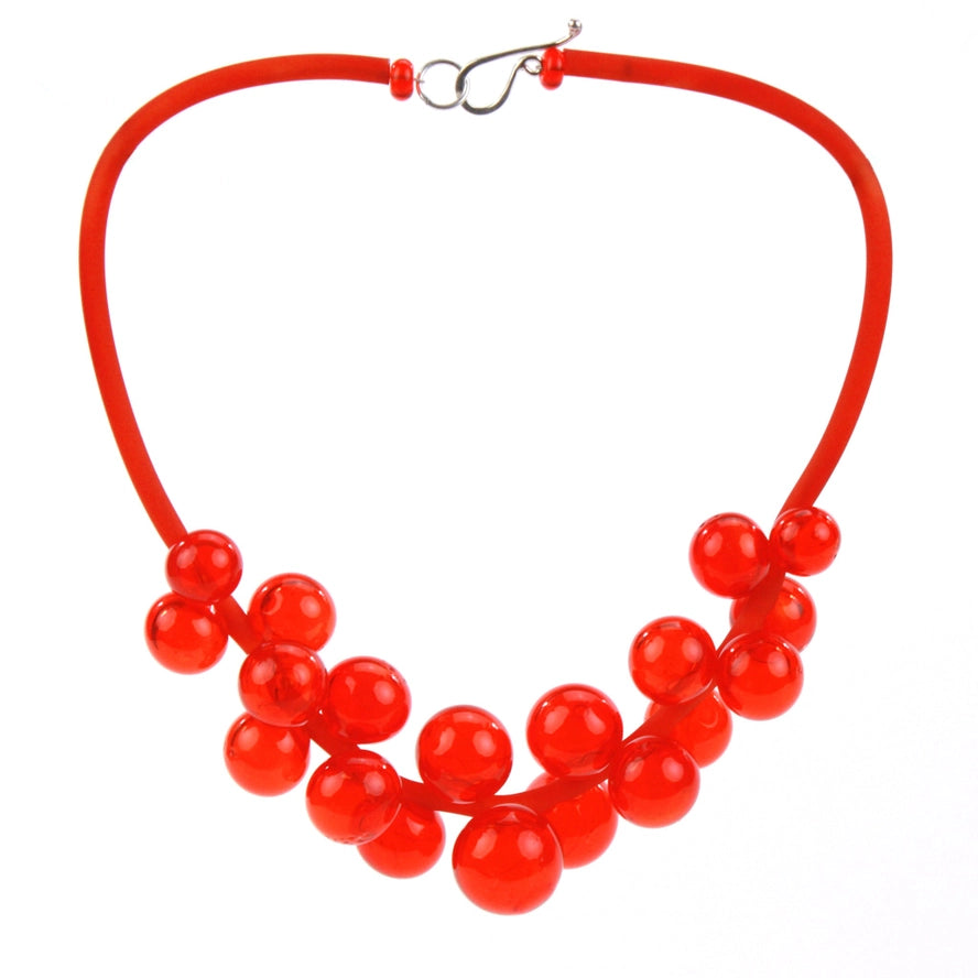 Red deals ball necklace